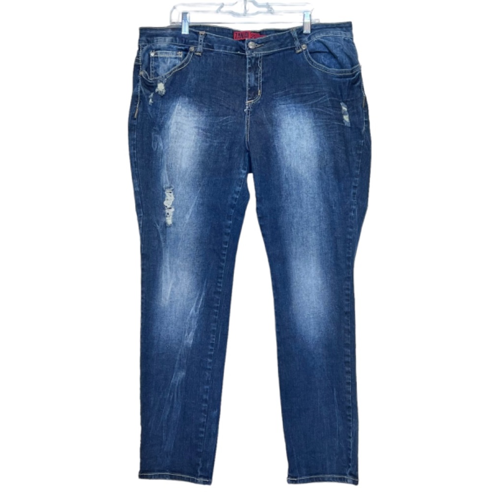 Zanadi Distressed Jewel Embellished Cross Distressed Jeans Size 22 - Picture 5 of 12